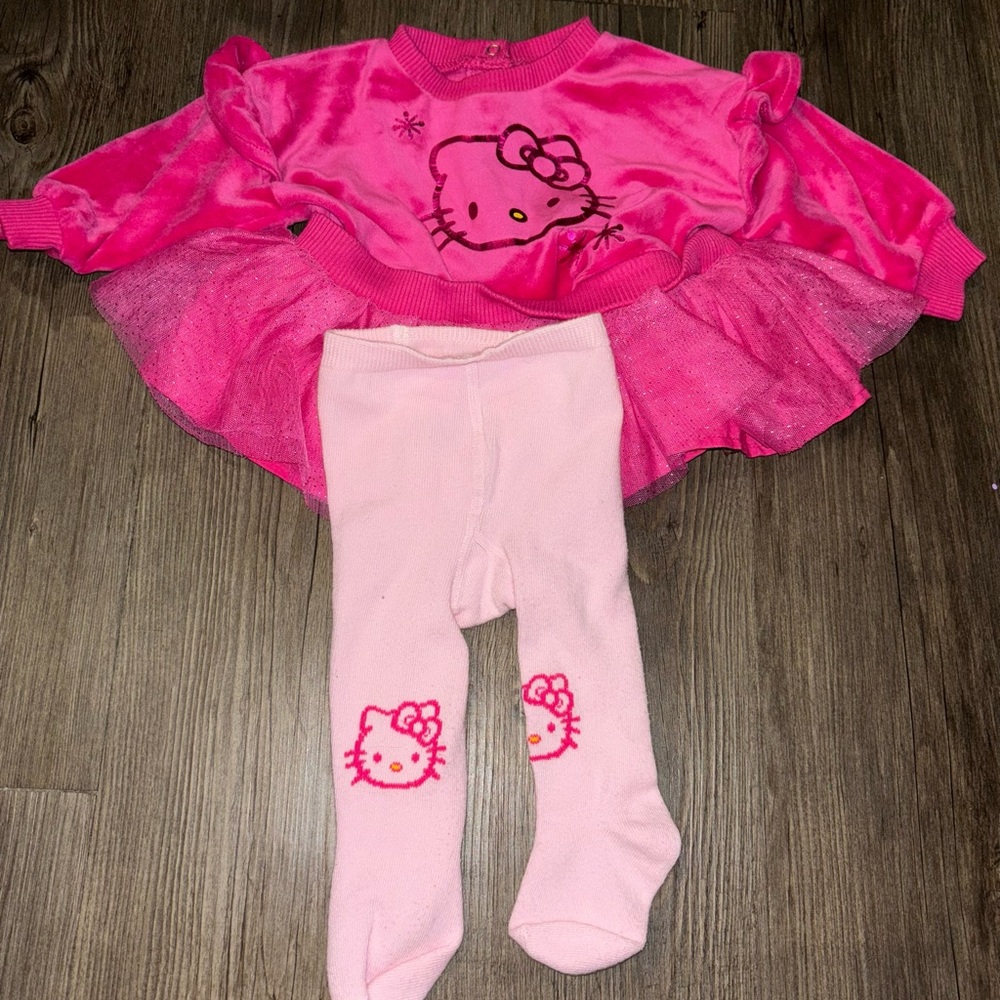 Pink Hello Kitty Dress and Tights Set